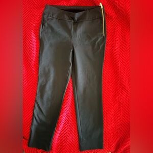 Chico's Black Ankle Pants with Gold Zipper